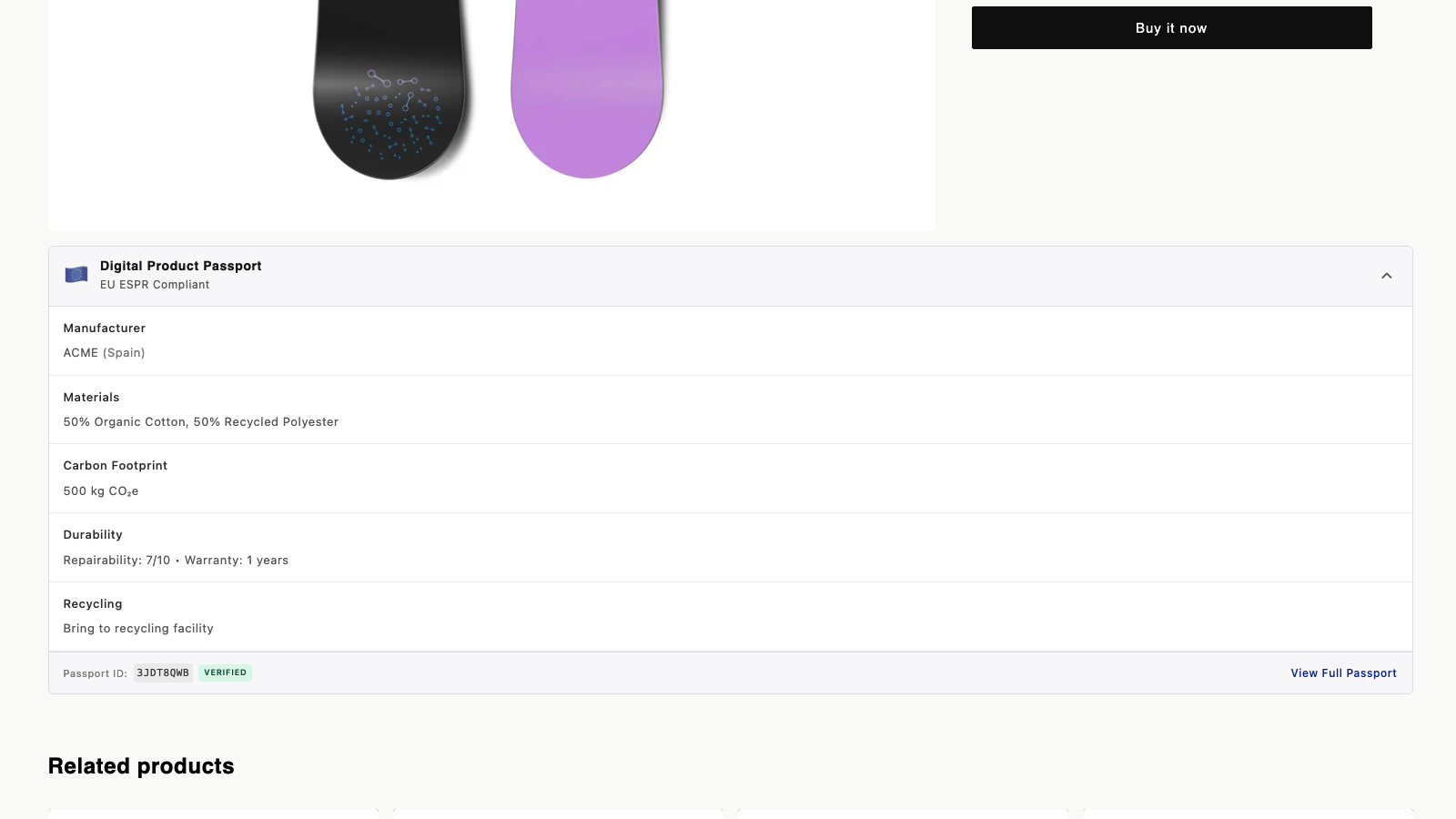 PassportPro on Product Page